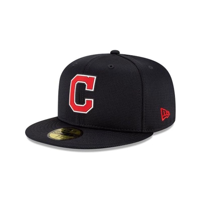 Blue Cleveland Indians Hat - New Era MLB Clubhouse Collection 59FIFTY Fitted Caps USA8742960